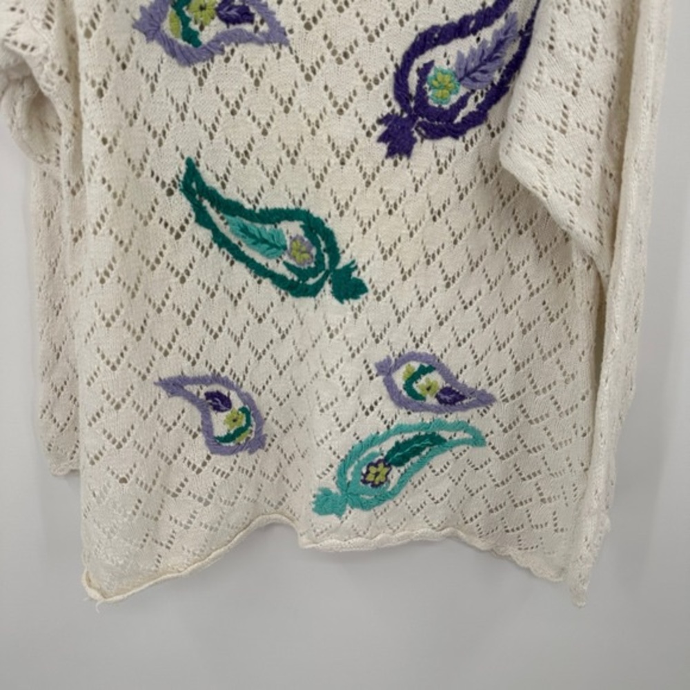 Diane Von Furstenberg Cream Open-Knit Sweater - Picture 4 of 4